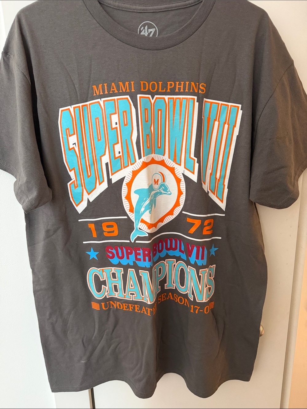 47 Miami Dolphins Charcoal Graphic Super Bowl VII Champions Tee